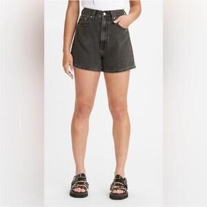 Levi’s High Loose Washed Black Denim Shorts 25